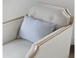 Tufted Italian Club Chair in Ivory Upholstery 
