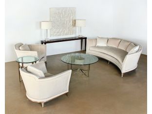 Crescent Club Chair in Buff Velvet