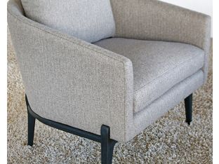 Barrel Back Club Chair With Black Tapered Wood Legs