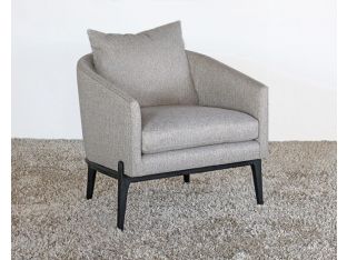 Barrel Back Club Chair With Black Tapered Wood Legs