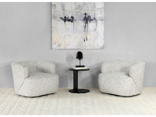 White Dove Barrel Back Swivel Lounge Chair