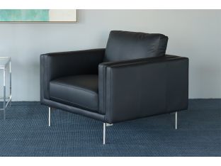 Black Leather International Style Club Chair