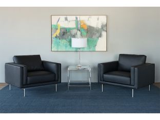 Black Leather International Style Club Chair