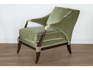 Light Green Velvet Deco Style Club Chair