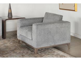Modern Grey Chenille Club Chair w/ Tapered Leg