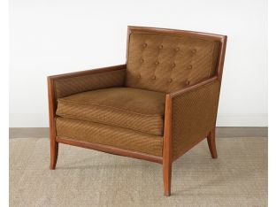 Light Brown Tufted Mid Century Club Chair
