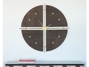 Modern Walnut and Gold Quadrant - Cleared Decor