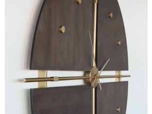 Modern Walnut and Gold Quadrant - Cleared Decor