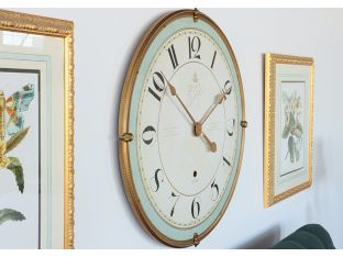 Antique Style Gold Metal Frame Wall Clock - Cleared 