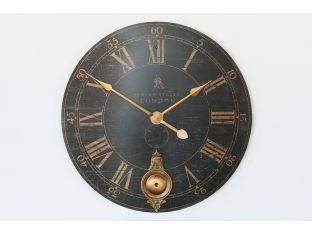 Black Crackled Face Vintage Style Wall Clock - Cleared