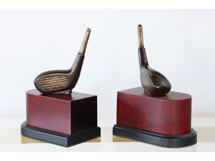 Golf Club Detail Bookends - Cleared Decor