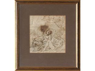 Old Masters' Framed Drawing 2, 18th Century 15W x 16H
