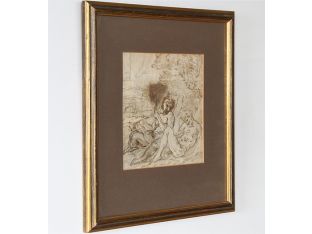 Old Masters' Framed Drawing 2, 18th Century 15W x 16H