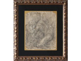 Old Masters' Framed Drawing 1, 18th Century 15.5W x 17.5H