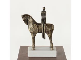 Aluminum Antique Brass Equestrian Sculpture - Cleared