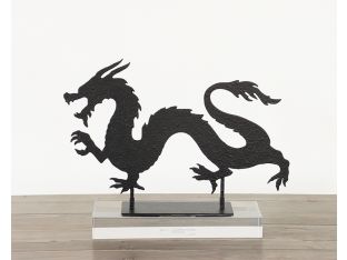 Black Finished Chinoiserie Dragon - Cleared