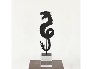 Short Black Finished Chinoiserie Dragon - Cleared