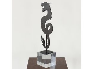 Short Black Finished Chinoiserie Dragon - Cleared