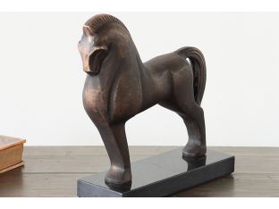Antique Brass Finished Trojan Horse - Cleared