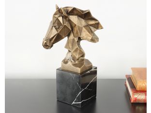 Cubist Chiseled Horse Bust - Cleared