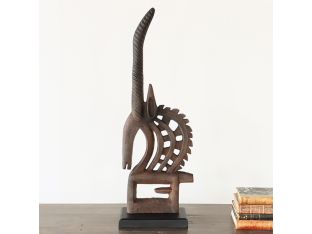 Abstract Cast Aluminum Antelope Sculpture - Cleared
