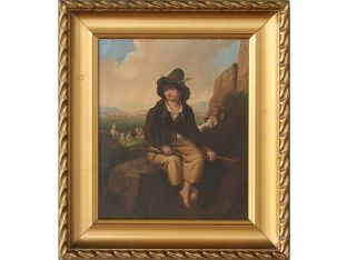 Continental School Shepard Boy, 19th Century 9.5W x 11H