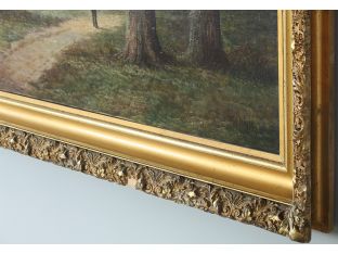 Fisherman On Path, 19th Century Landscape 60W x 41H