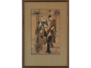 Japanese Woodblock Print 1, 19th Century 12.5W x 17.5H