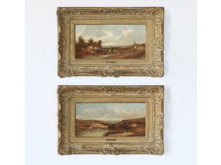 Pair Of Bucolic Landscapes - 19th Century  24W x 15.5H
