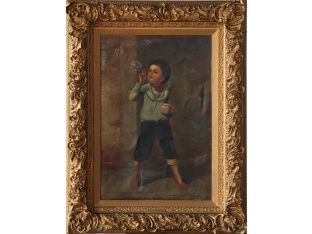 Boy Blowing Bubbles, Dutch School, 19th Century 20.25W x 30.5H