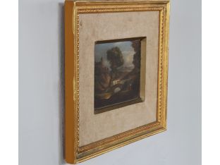 Landscape with Castle, Oil on Panel, 19th Century 12.75W x 11.25H