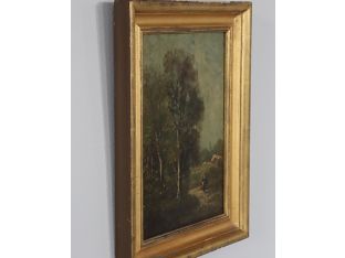 Country Landscape, Oil on Board, 19th Century 13W x 16.75H