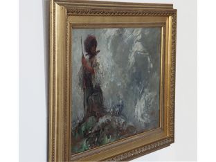 Shepherdess, Oil on Board 25W x 20H