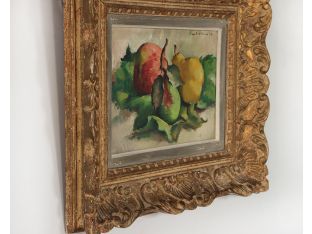 French Still Life w/ Apples and Pear, Early 20th Century 23W x 19H