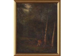 Hudson River School Forest, 19th Century 16W x 18.5H