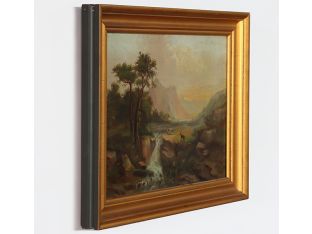 Hudson River School, Lone Buck, Oil On Canvas, 19th Century 19.5W X 15.25H