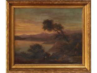Hudson River School, Two Figures, 19th Century 14.5W X 12.5H