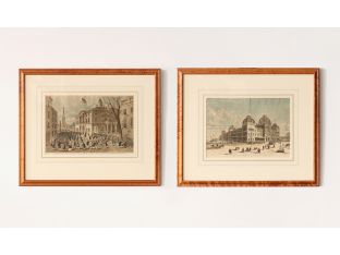Pair of Hand-Colored Engravings II 22.75W x 19H