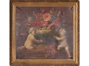 American Impressionist Cupid Scene C 1920 34W x 33H - Cleared Art