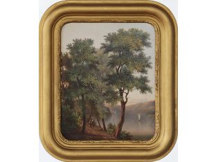 Antique Hudson River School Landscape circa 1850s, 17W x 20H - Cleared Art