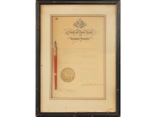 Antique New York State Executive Chamber Bill - Cleared