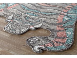 5' X 7'6" Berry Tiger Rug - Cleared