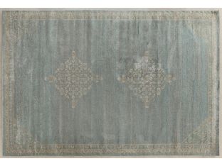 10' x 14' Aqua & Wheat Medallion Rug- Cleared
