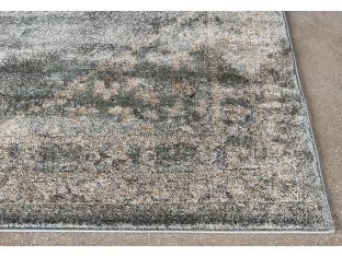 10' x 14' Aqua & Wheat Medallion Rug- Cleared