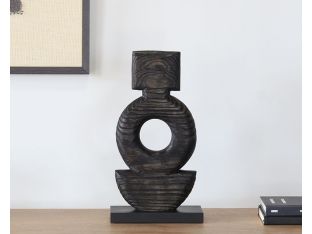 Black Oval Sculpture -- Cleared Decor