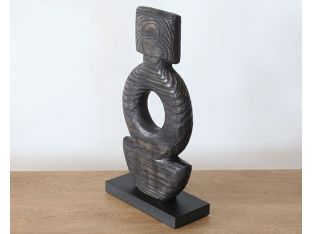 Black Oval Sculpture -- Cleared Decor