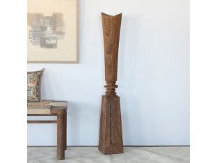 Tall Abstract Wood Sculpture --Cleared Decor