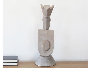 Large Shield Wood Sculpture --Cleared Decor