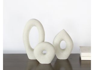 Set Of 3 Ivory Stone Objects - Cleared