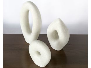 Set Of 3 Ivory Stone Objects - Cleared